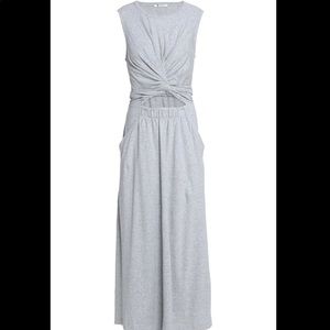 T By Alexander Wang Gray Twist-front Cutout dress